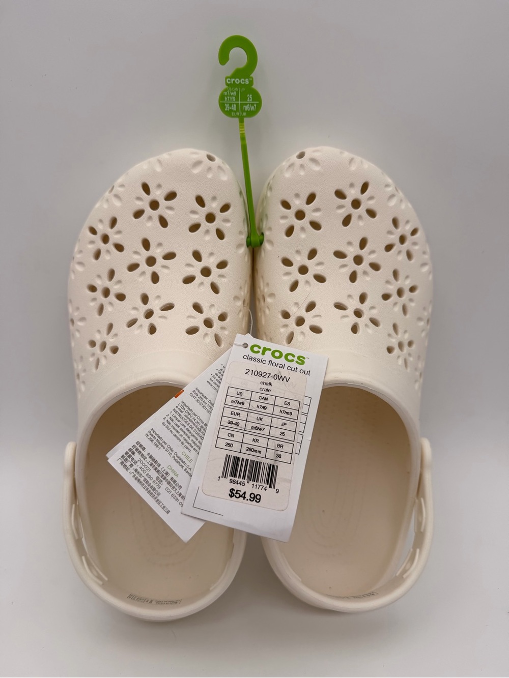 CROCS Classic Floral Cut-Out Clog - Cream